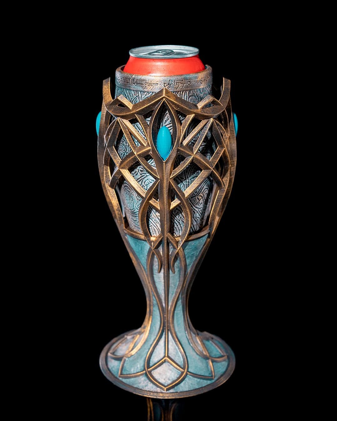 Enchanting Hand Painted Elven Goblet - Unique Tableware for Fantasy Lovers