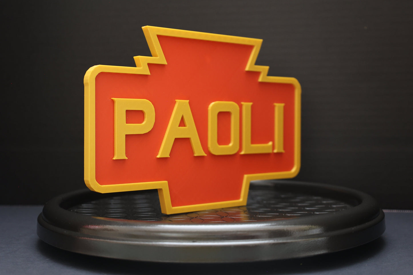 Pennsy Keystone Style Station Sign – Customizable 3D Printed Railroad Plaque