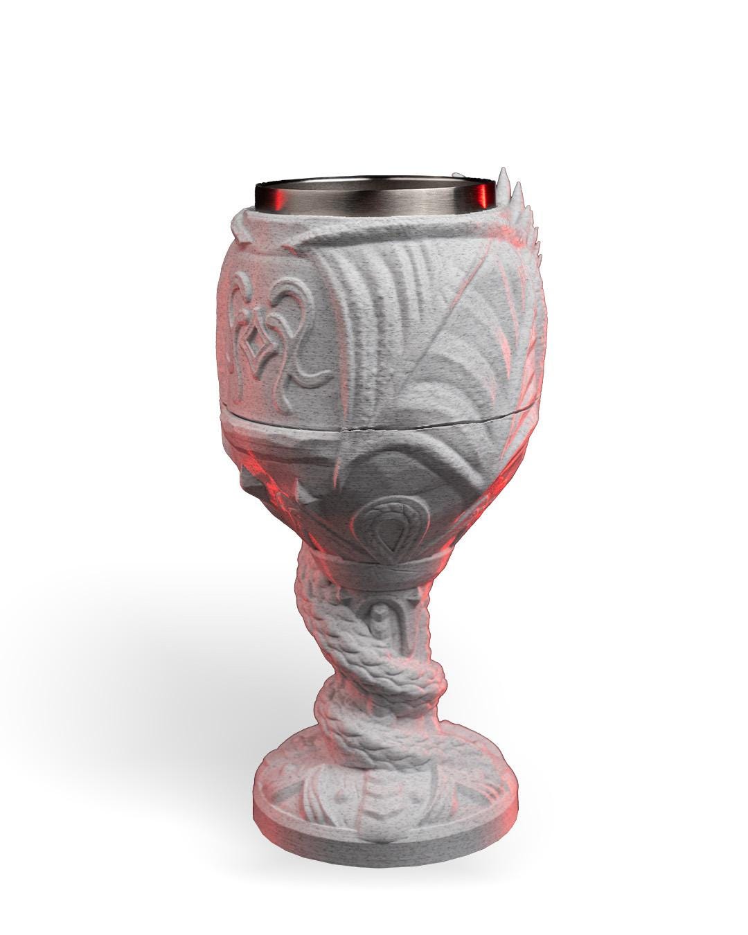 Dragon Goblet 3D Printed, Medieval Tableware, Unique Drinkware, Royal Decor, Statement Piece