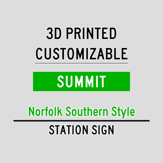 Norfolk Southern Style Station Sign – Customizable 3D Printed Railroad Plaque