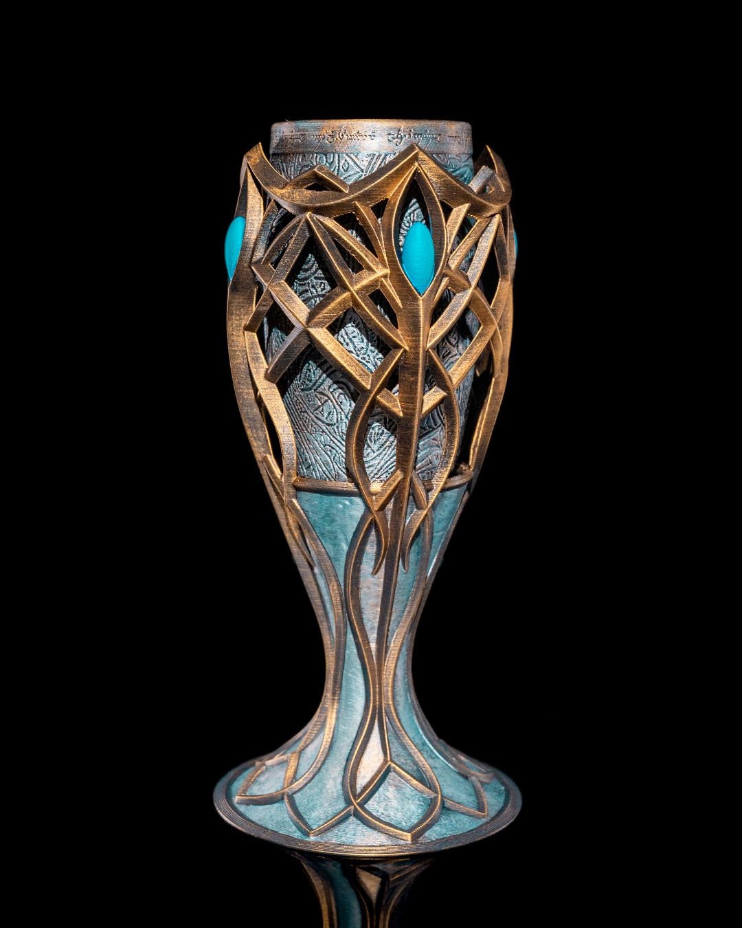 Enchanting Hand Painted Elven Goblet - Unique Tableware for Fantasy Lovers
