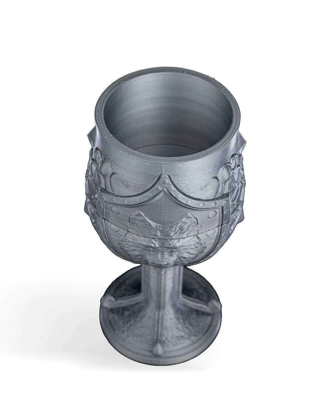 Chivalric Goblet 3D Printed, King Queen Tableware, Unique Drinkware, Royal Decor, Statement Piece