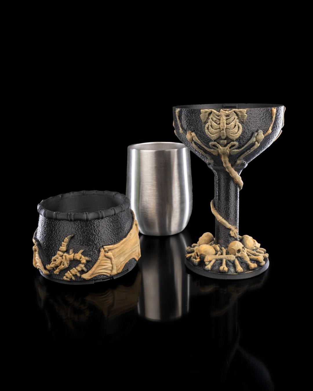 Dragon Skeleton Goblet 3D Printed, Dragon Tableware, Unique Drinkware, Renaissance Decor, Statement Piece