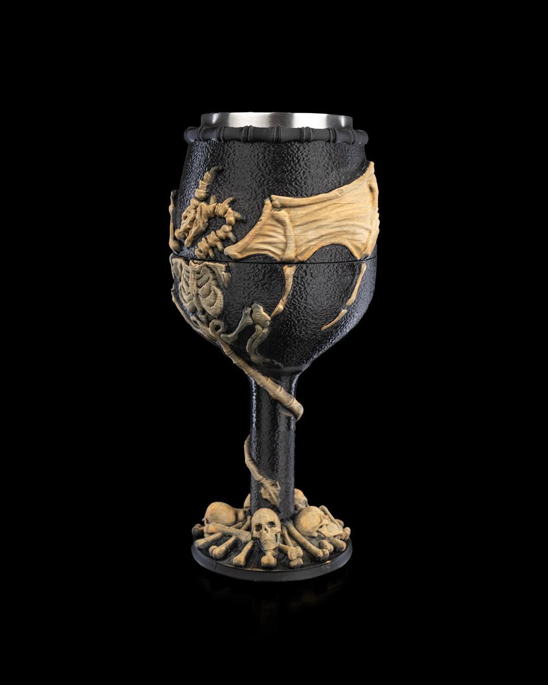 Dragon Skeleton Goblet 3D Printed, Dragon Tableware, Unique Drinkware, Renaissance Decor, Statement Piece