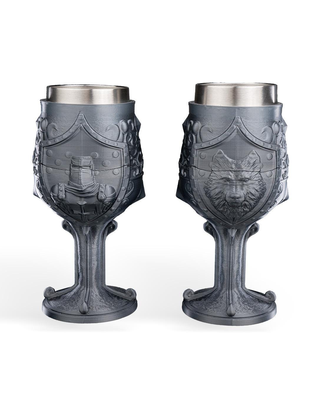 Chivalric Goblet 3D Printed, King Queen Tableware, Unique Drinkware, Royal Decor, Statement Piece
