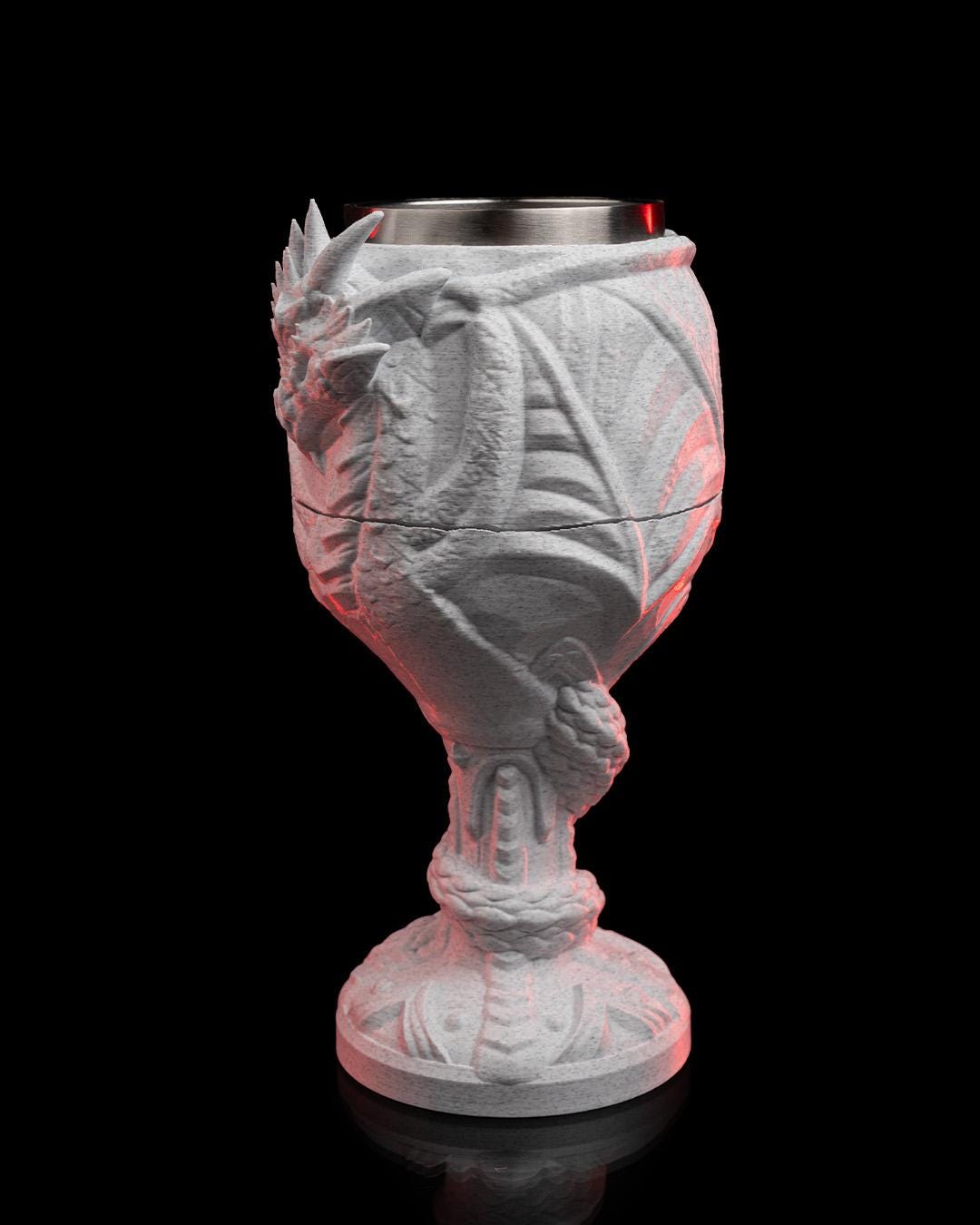 Dragon Goblet 3D Printed, Medieval Tableware, Unique Drinkware, Royal Decor, Statement Piece