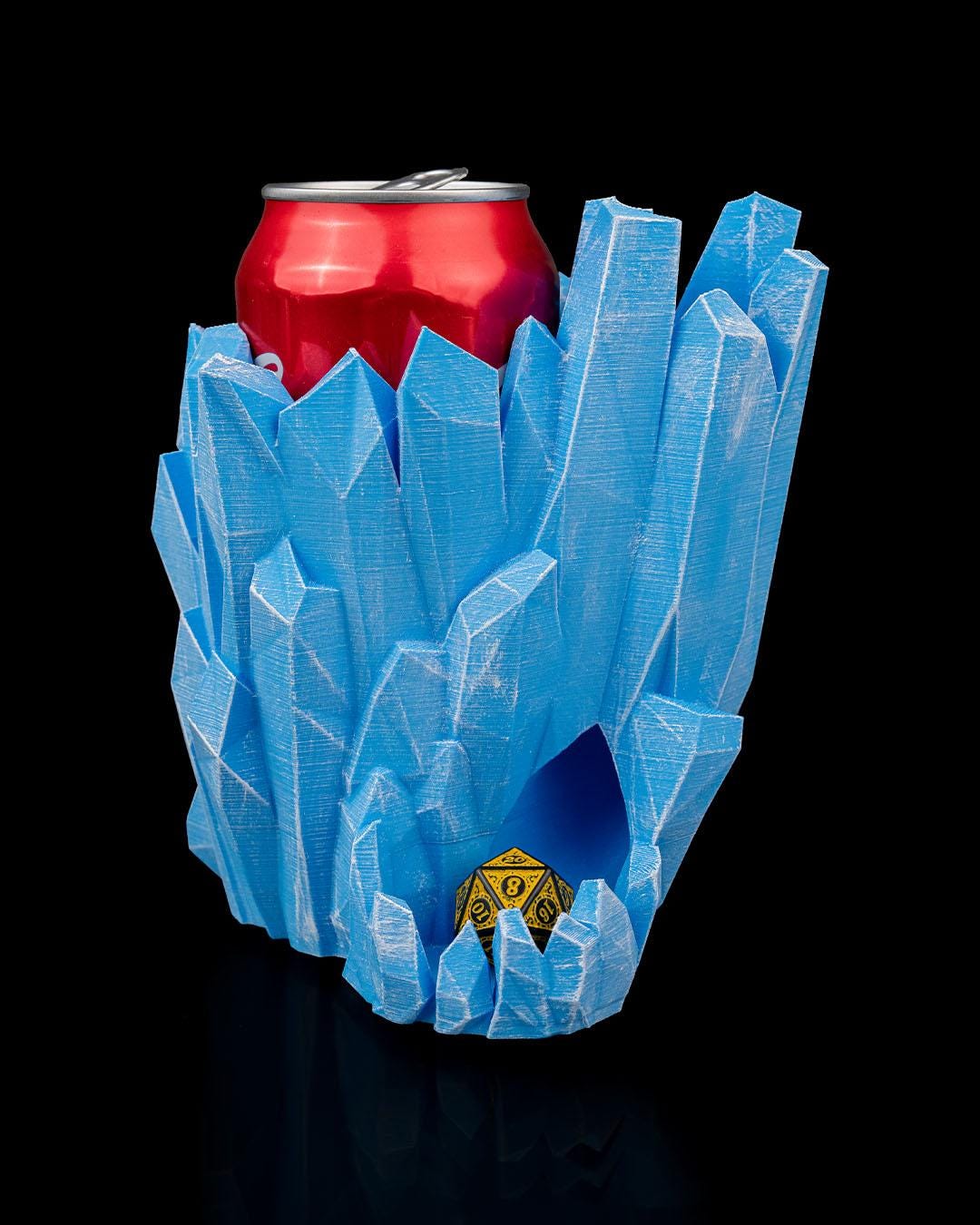 Crystal Ice Dice Tower β 3D Printed DND Dice Roller & Drink Holder