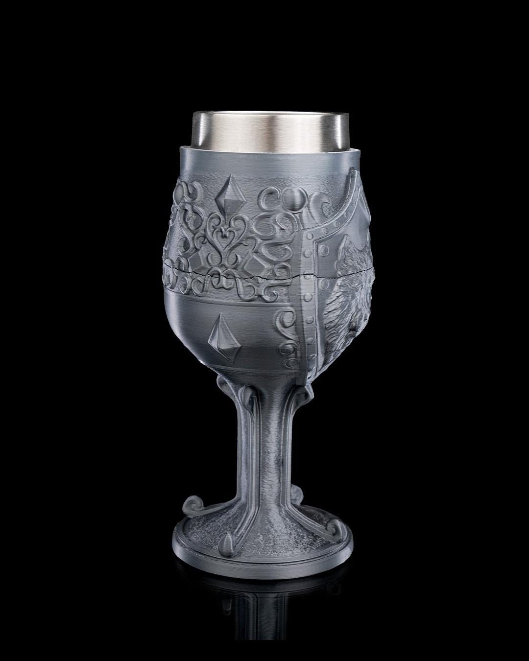 Chivalric Goblet 3D Printed, King Queen Tableware, Unique Drinkware, Royal Decor, Statement Piece