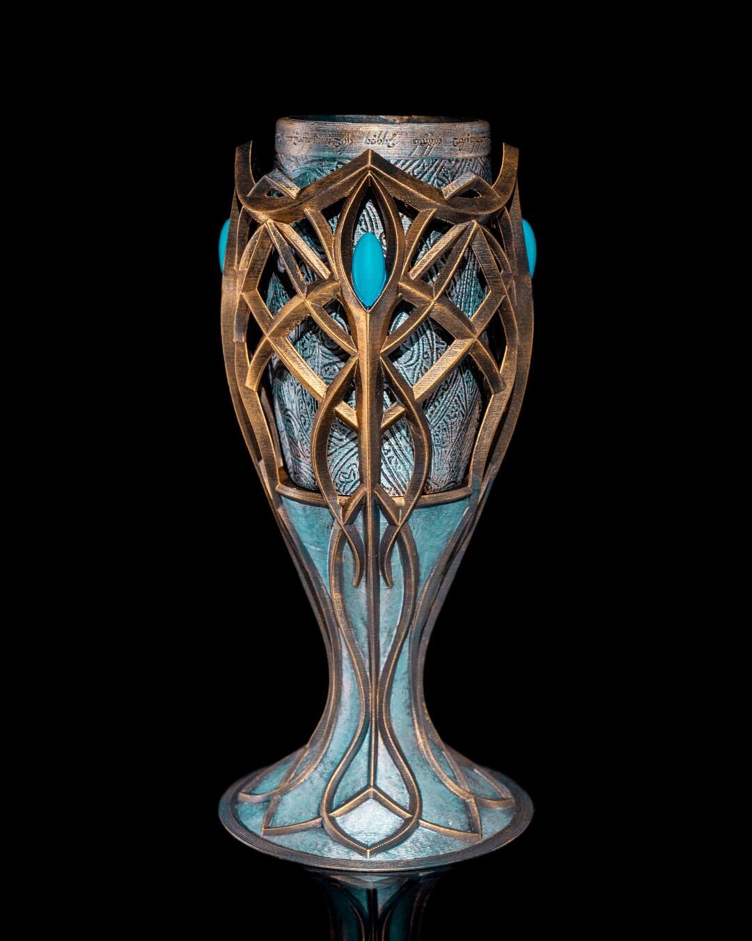 Enchanting Hand Painted Elven Goblet - Unique Tableware for Fantasy Lovers