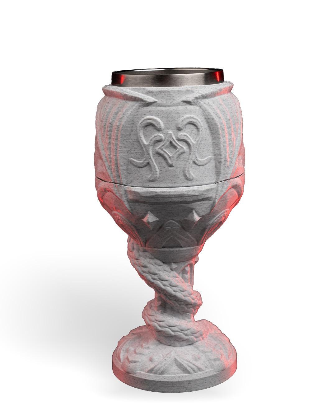 Dragon Goblet 3D Printed, Medieval Tableware, Unique Drinkware, Royal Decor, Statement Piece