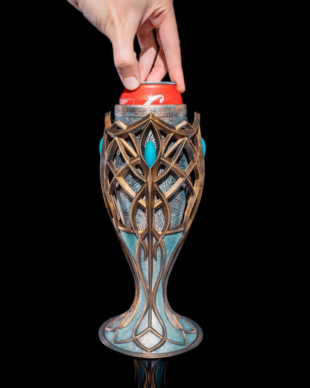 Enchanting Hand Painted Elven Goblet - Unique Tableware for Fantasy Lovers