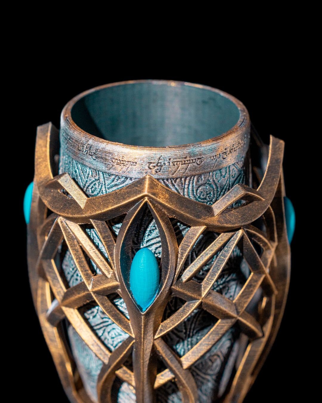 Enchanting Hand Painted Elven Goblet - Unique Tableware for Fantasy Lovers