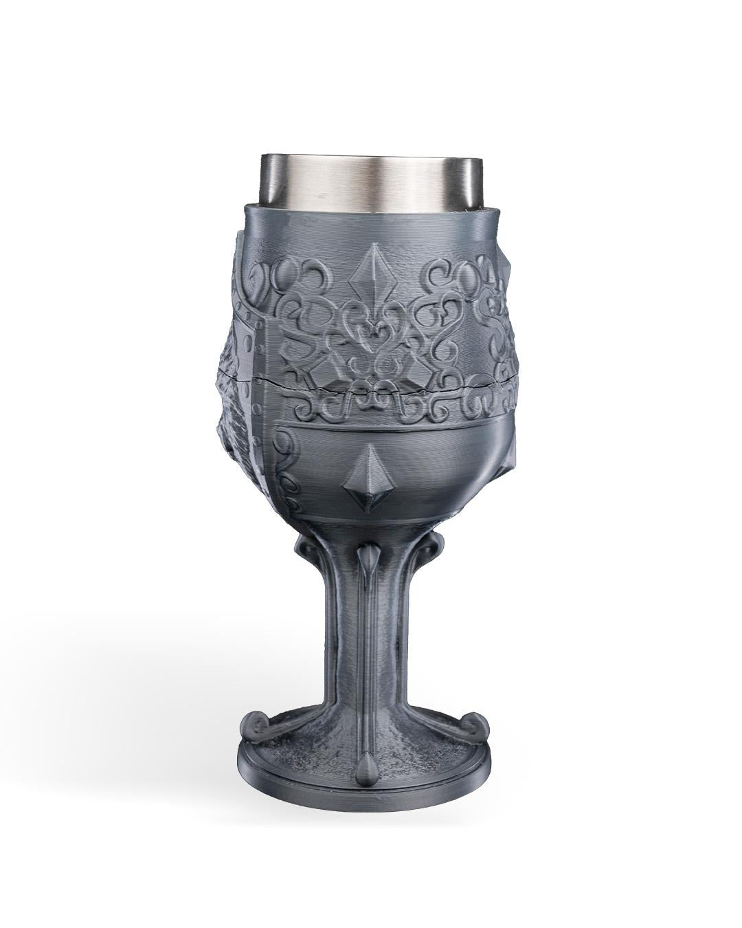 Chivalric Goblet 3D Printed, King Queen Tableware, Unique Drinkware, Royal Decor, Statement Piece