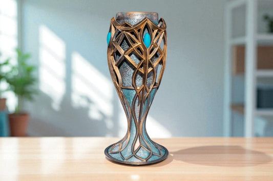 Enchanting Hand Painted Elven Goblet - Unique Tableware for Fantasy Lovers