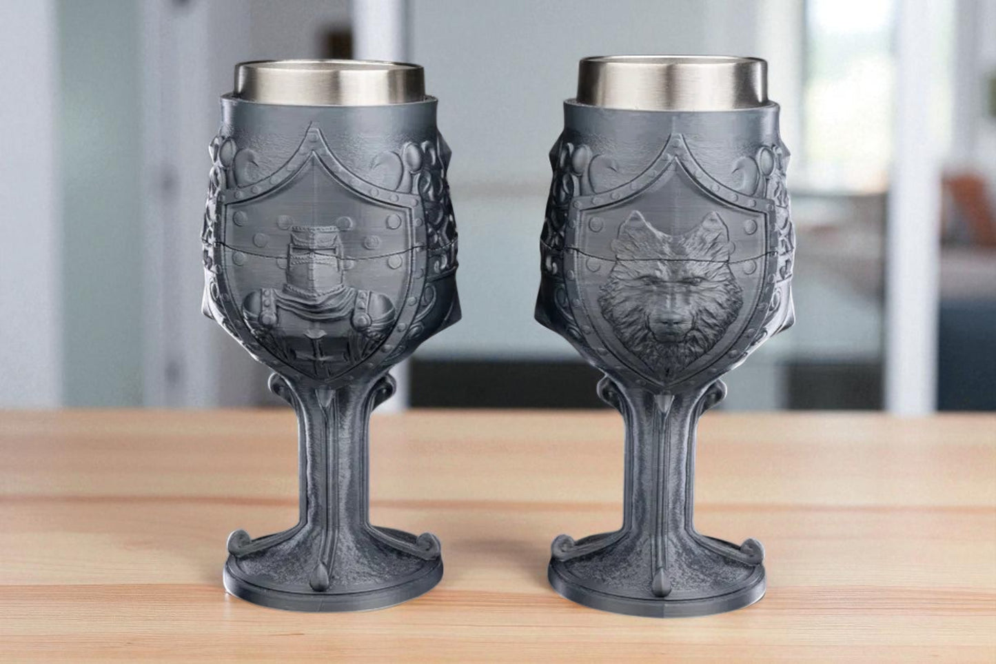 Chivalric Goblet 3D Printed, King Queen Tableware, Unique Drinkware, Royal Decor, Statement Piece