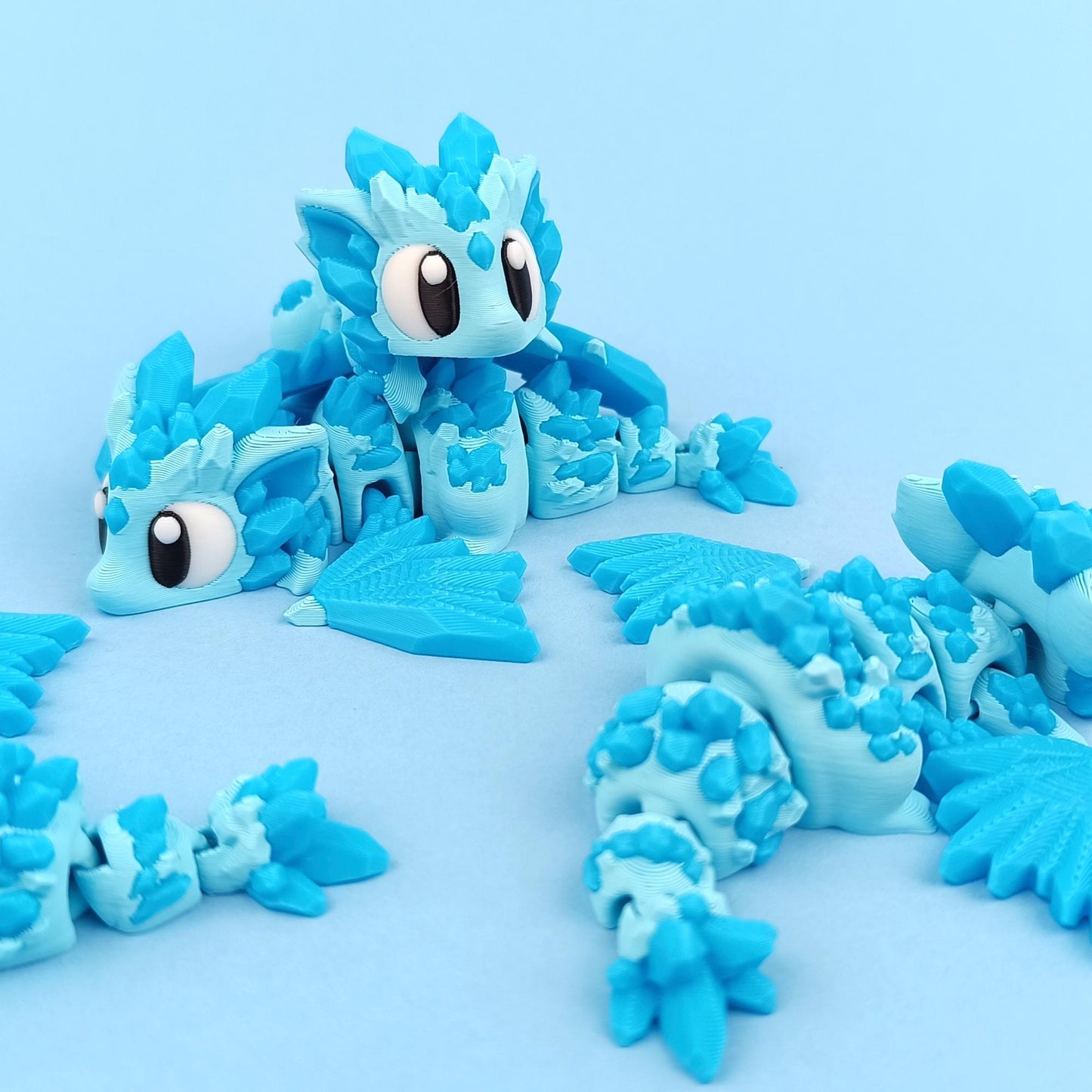 Crystal Dragon and Egg - Cute 3D Printed Articulated Fidget Toy