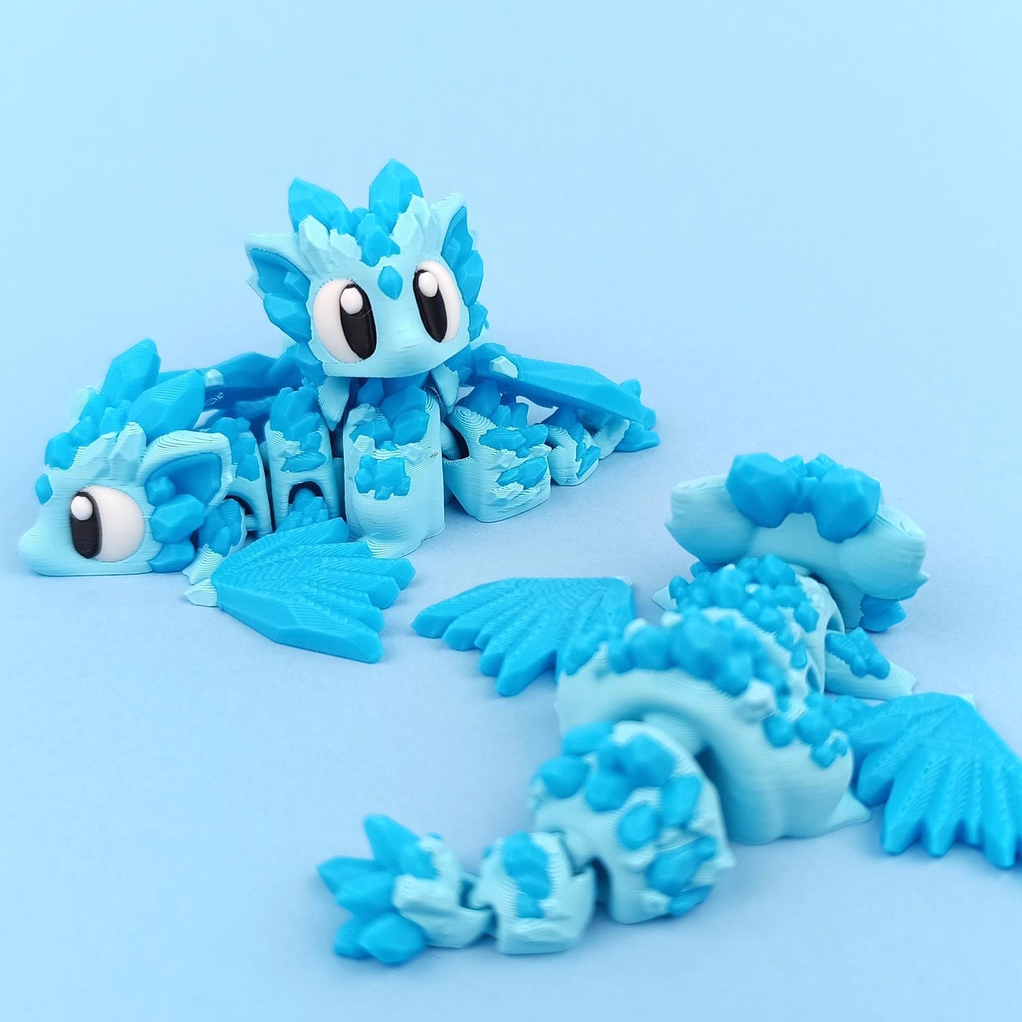 Crystal Dragon and Egg - Cute 3D Printed Articulated Fidget Toy