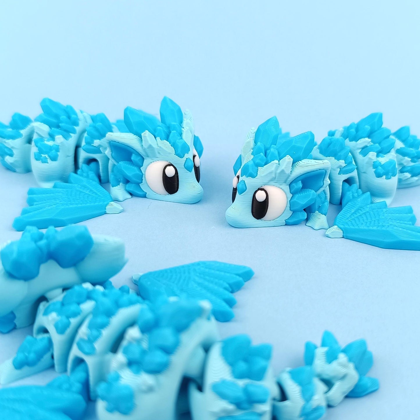 Crystal Dragon and Egg - Cute 3D Printed Articulated Fidget Toy