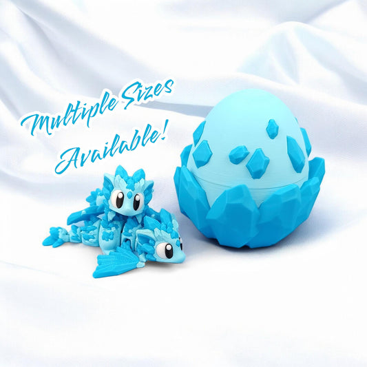 Crystal Dragon and Egg - Cute 3D Printed Articulated Fidget Toy