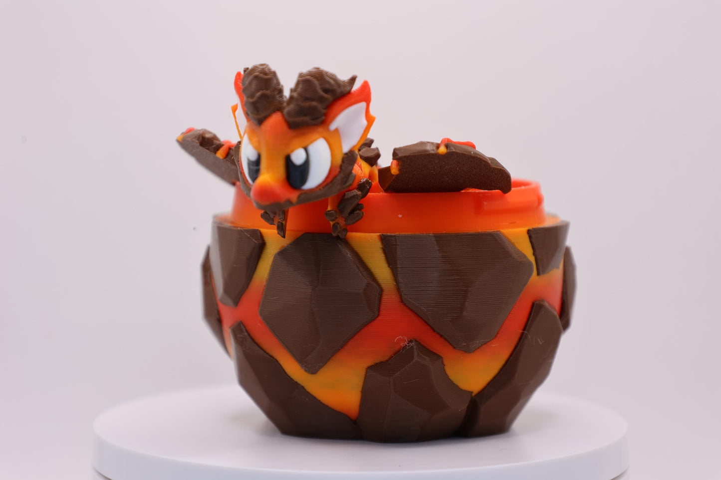 Lava Dragon and Egg - Cute 3D Printed Articulated Fidget Toy