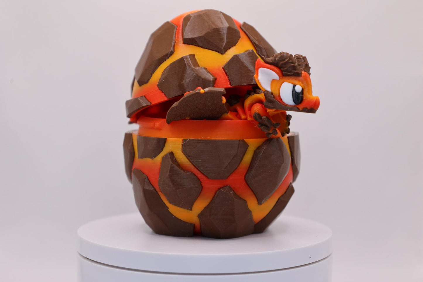 Lava Dragon and Egg - Cute 3D Printed Articulated Fidget Toy