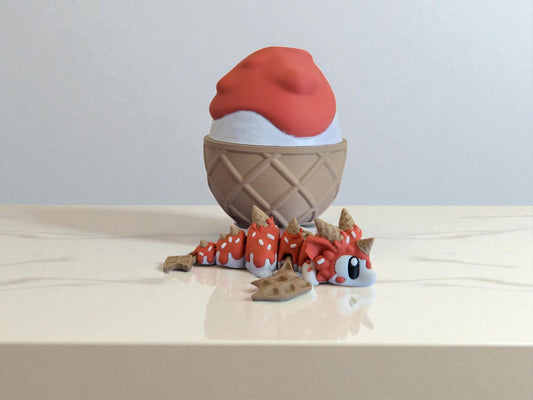 Sugar Rush Dragon and Egg - Cute 3D Printed Articulated Fidget Toy