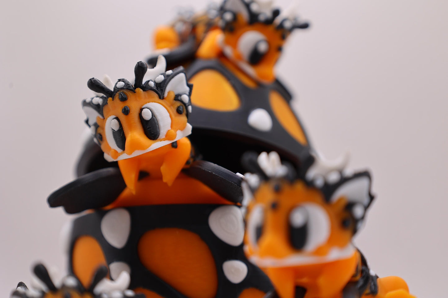 Monarch Butterfly Dragon and Egg - Cute 3D Printed Articulated Fidget Toy