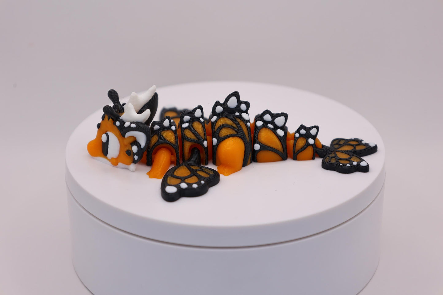 Monarch Butterfly Dragon and Egg - Cute 3D Printed Articulated Fidget Toy