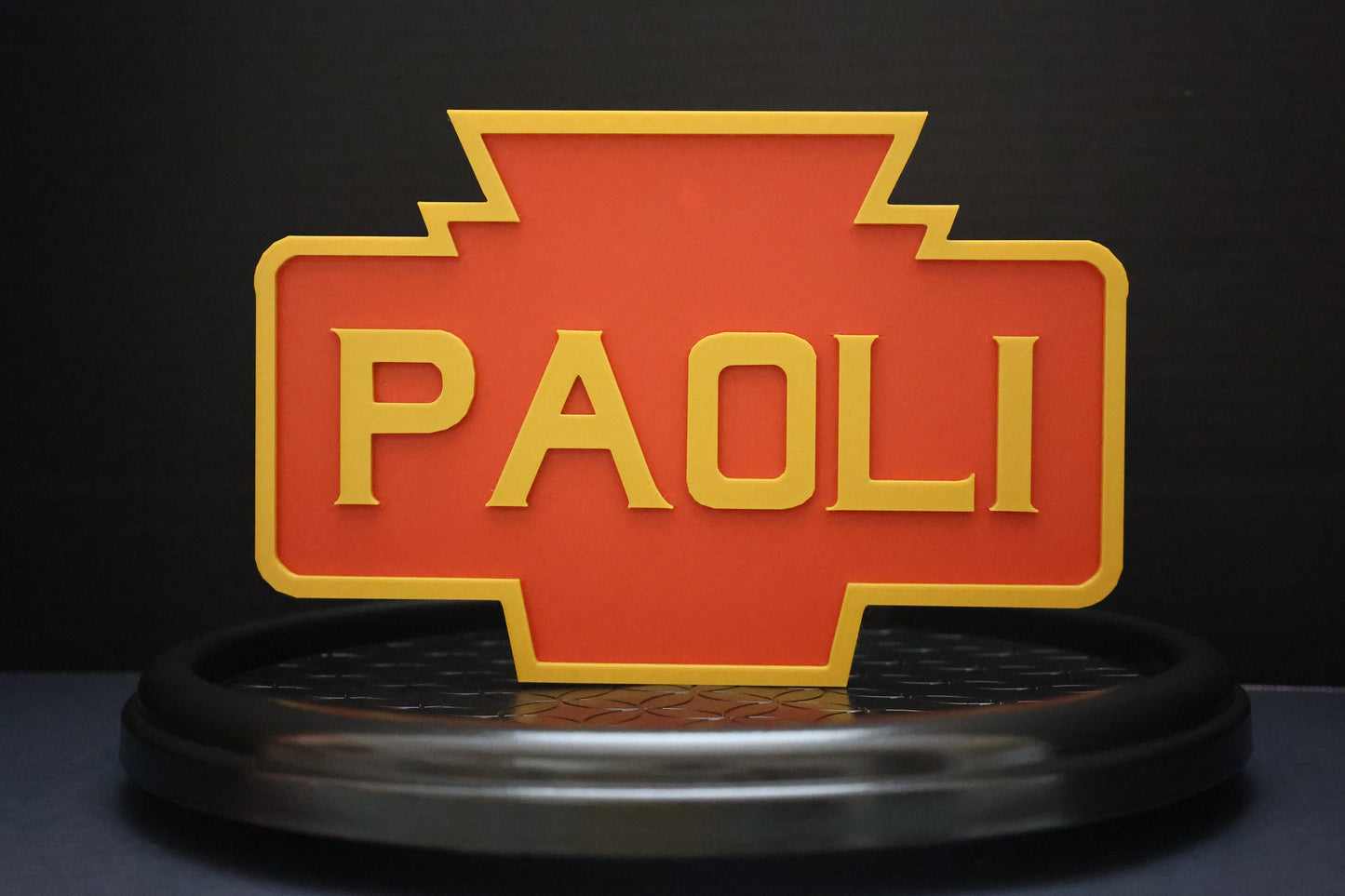 Pennsy Keystone Style Station Sign – Customizable 3D Printed Railroad Plaque