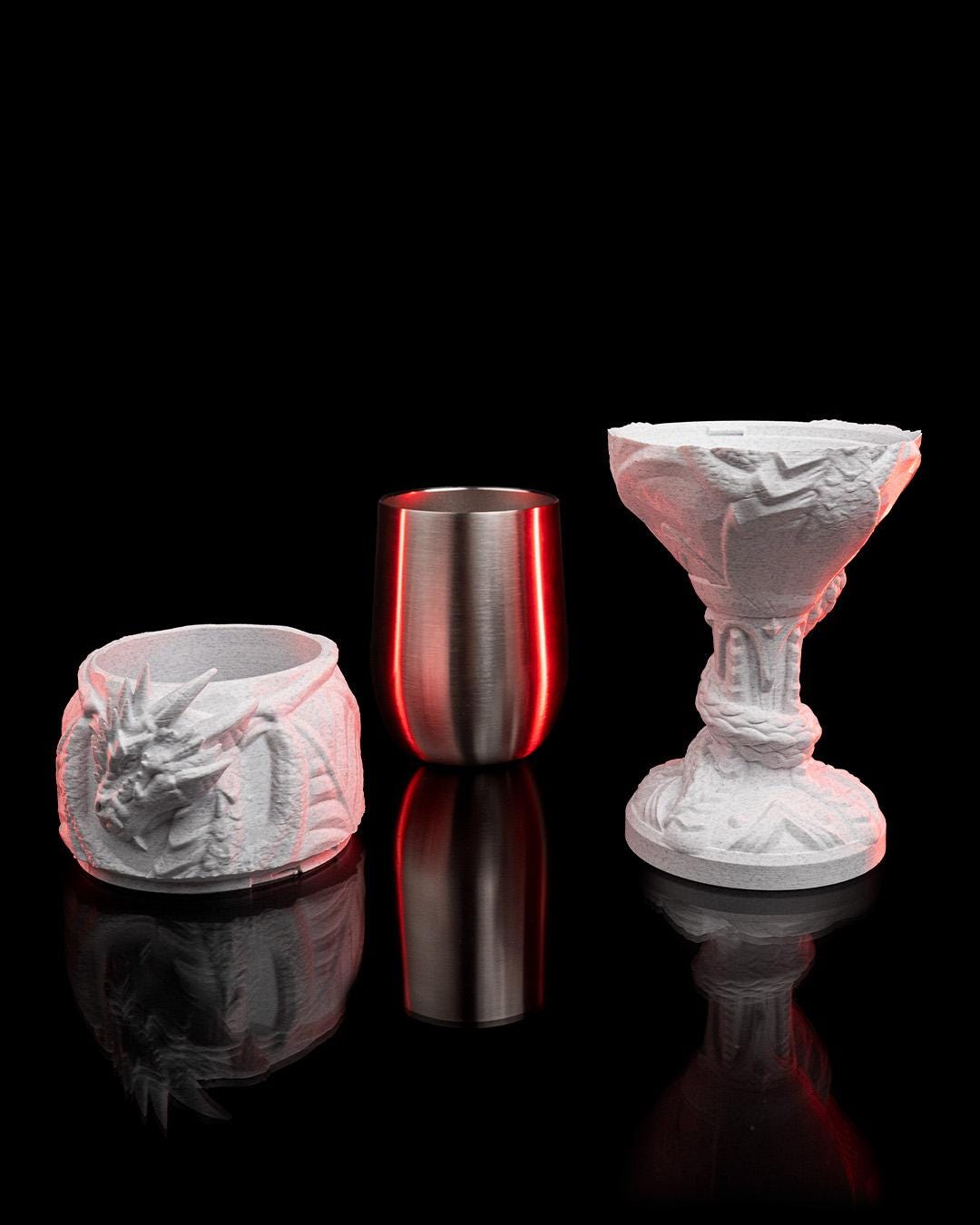 Dragon Goblet 3D Printed, Medieval Tableware, Unique Drinkware, Royal Decor, Statement Piece