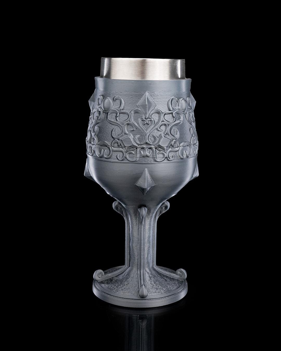Chivalric Goblet 3D Printed, King Queen Tableware, Unique Drinkware, Royal Decor, Statement Piece