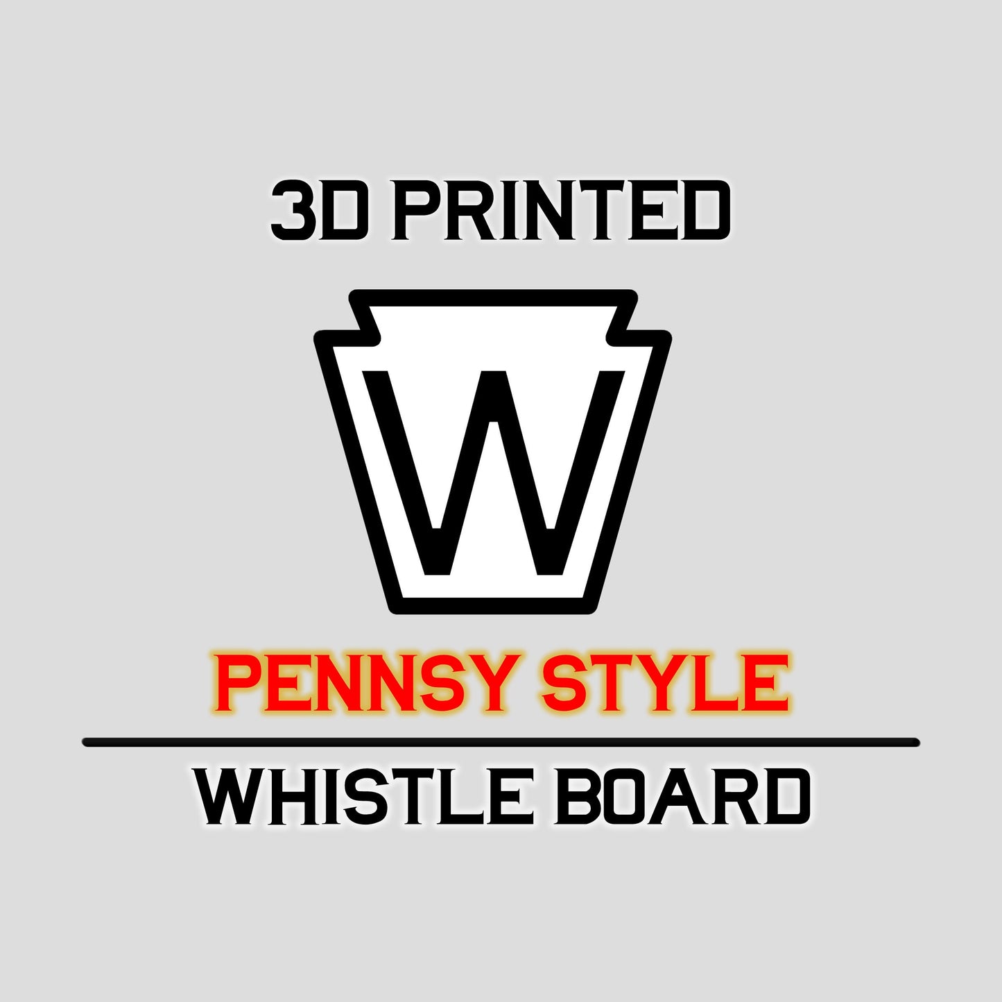 Pennsy Style Whistle Board – 3D Printed Railroad Keystone Sign