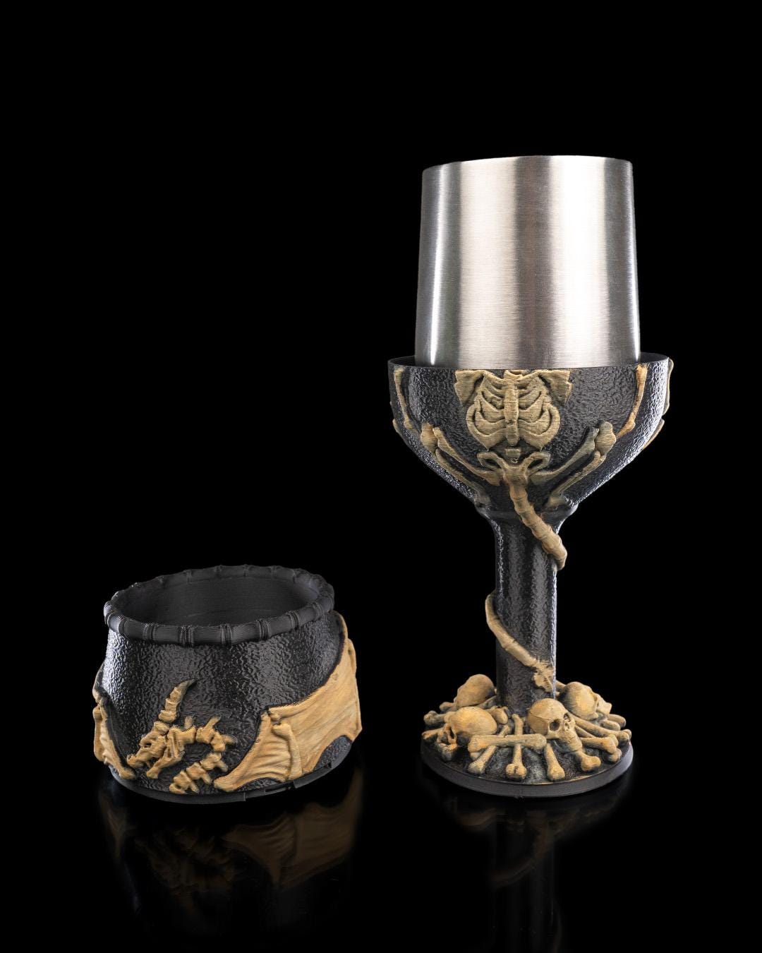 Dragon Skeleton Goblet 3D Printed, Dragon Tableware, Unique Drinkware, Renaissance Decor, Statement Piece