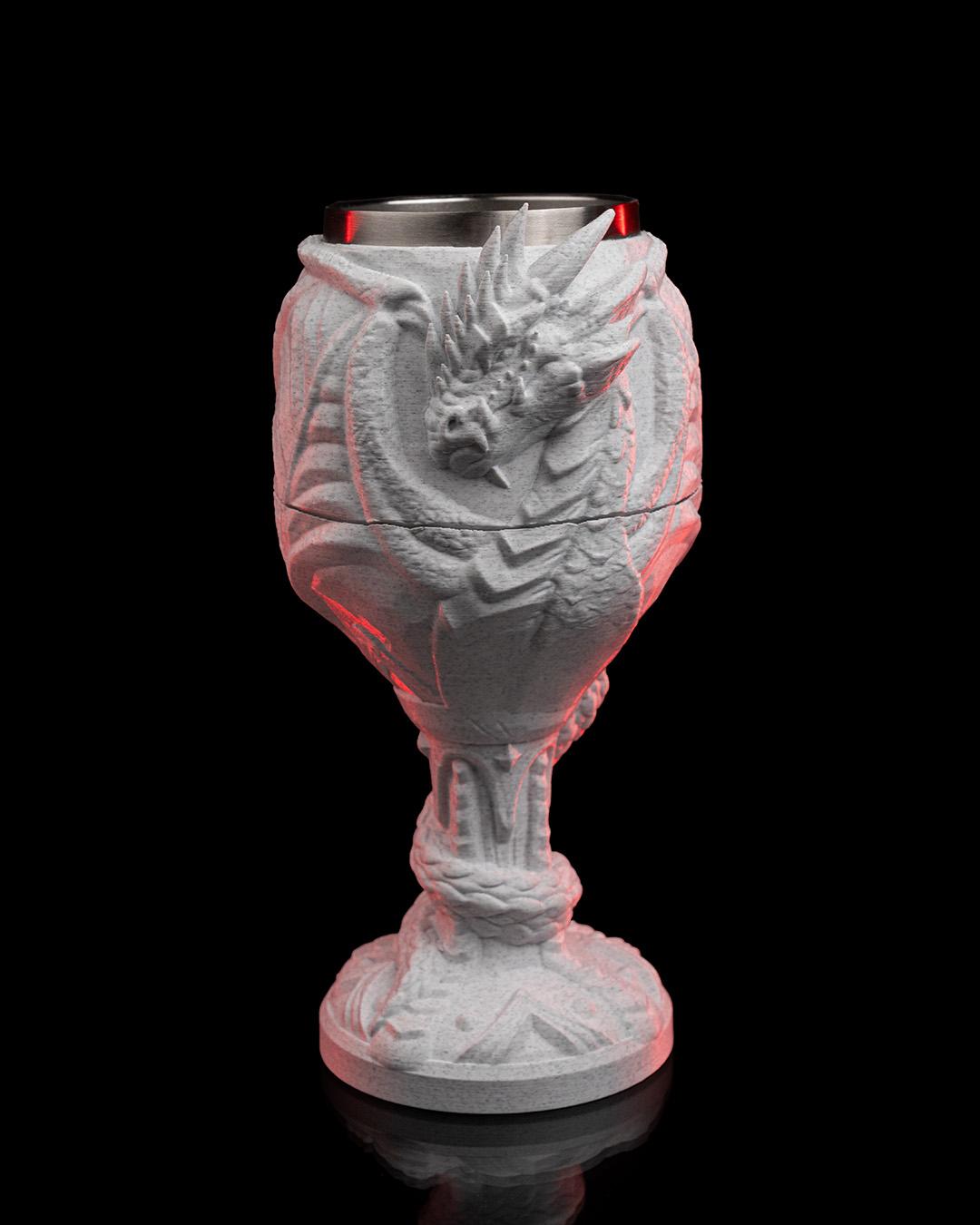Dragon Goblet 3D Printed, Medieval Tableware, Unique Drinkware, Royal Decor, Statement Piece