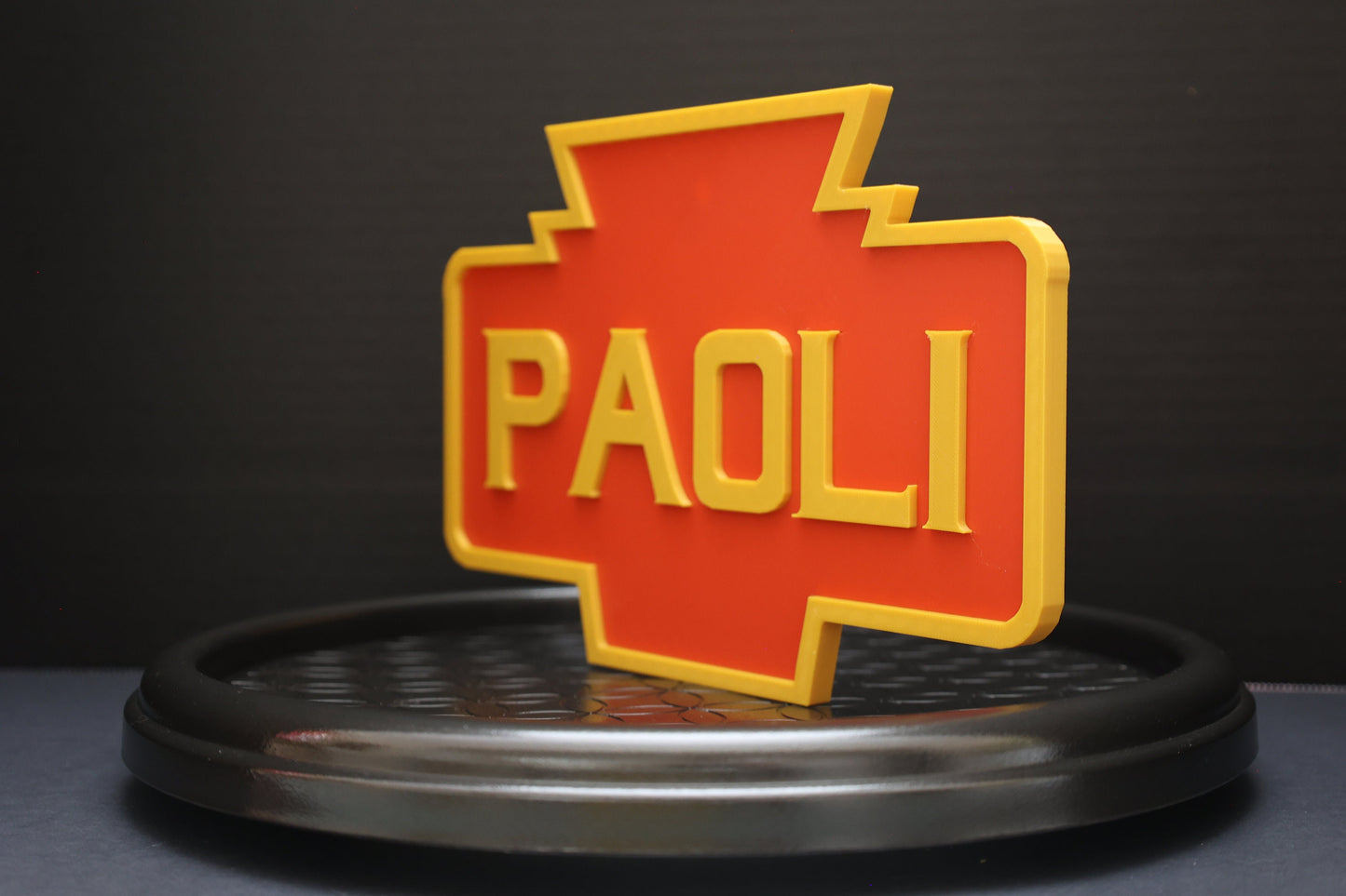 Pennsy Keystone Style Station Sign – Customizable 3D Printed Railroad Plaque