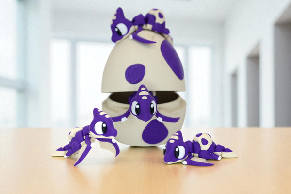 Baby Pterodactyl Dinosaur and Egg | Articulated Dino Fidget Toy | Dinosaur Gift or Decor | Cute Collectible | Multiple Colors Available