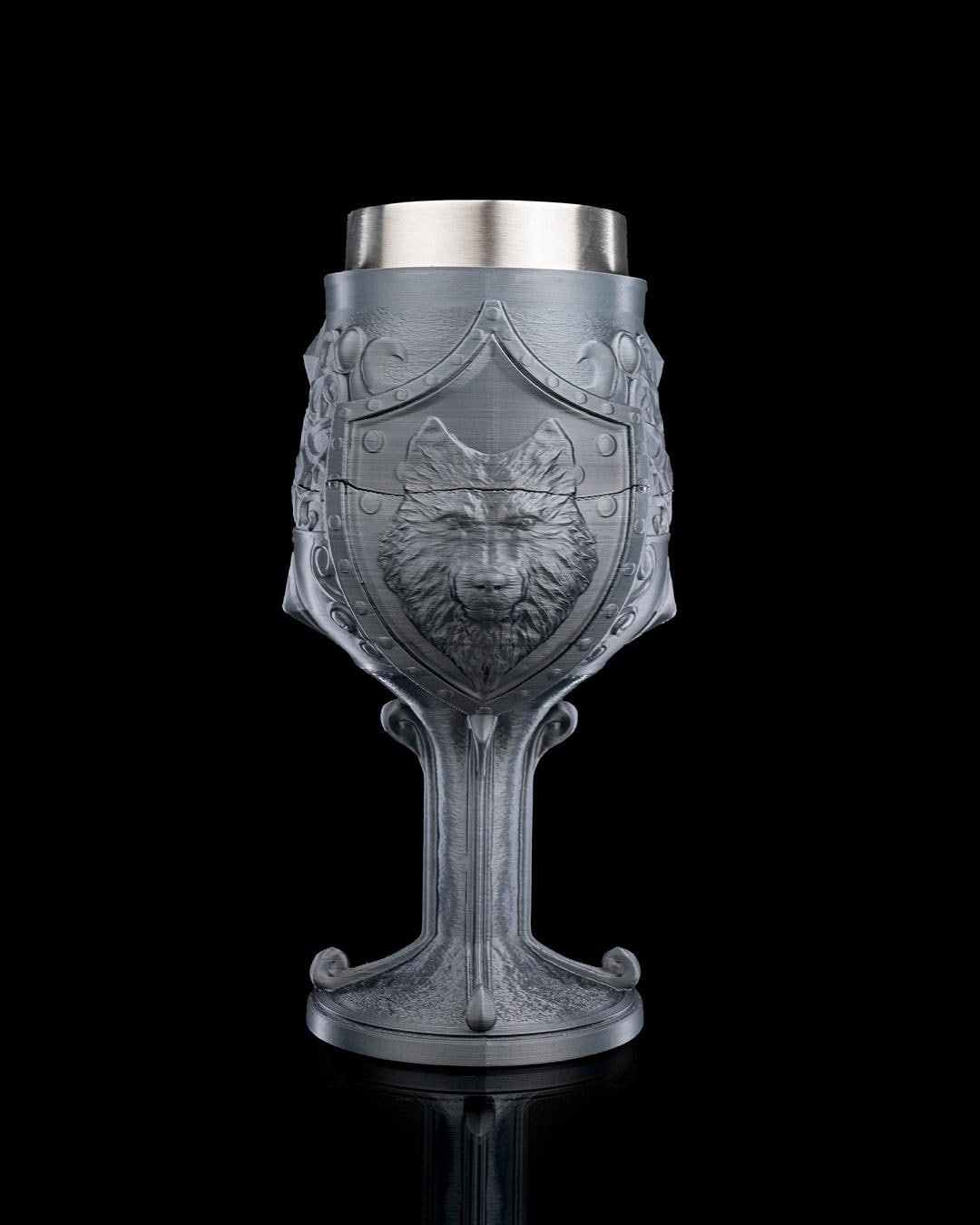 Chivalric Goblet 3D Printed, King Queen Tableware, Unique Drinkware, Royal Decor, Statement Piece