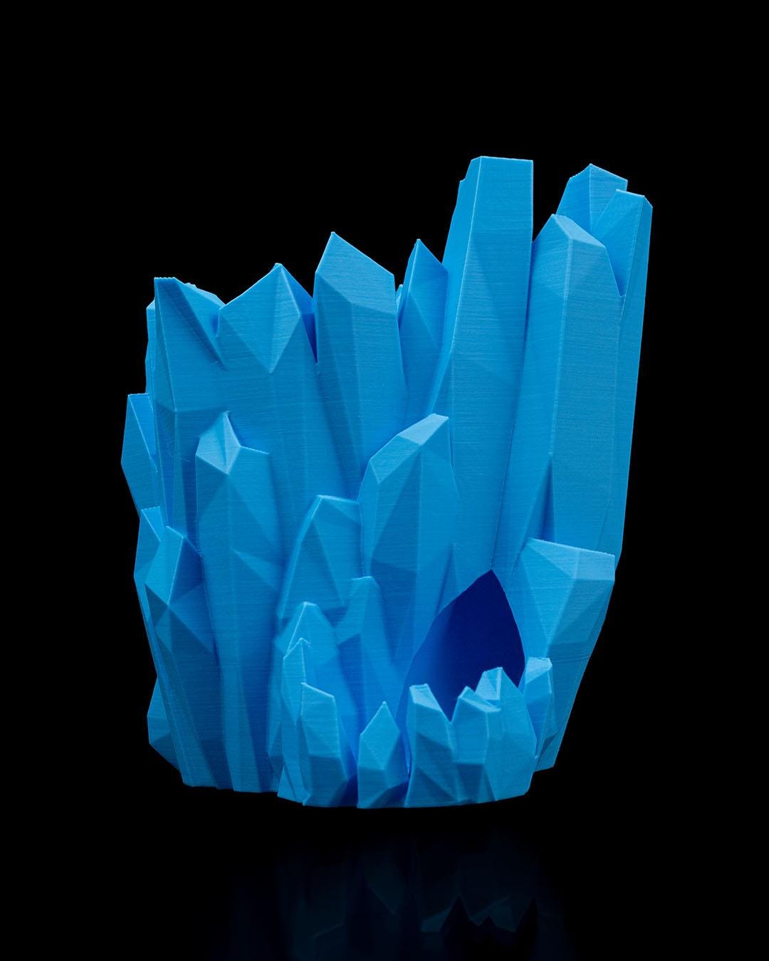 Crystal Ice Dice Tower – 3D Printed DND Dice Roller & Drink Holder