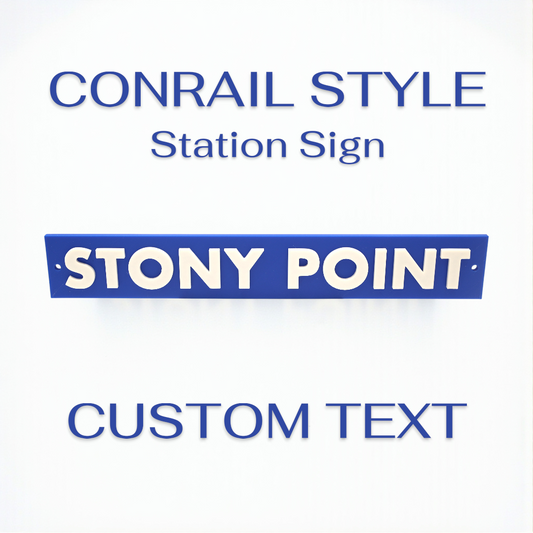 Conrail Style Station Sign – Customizable 3D Printed Railroad Plaque