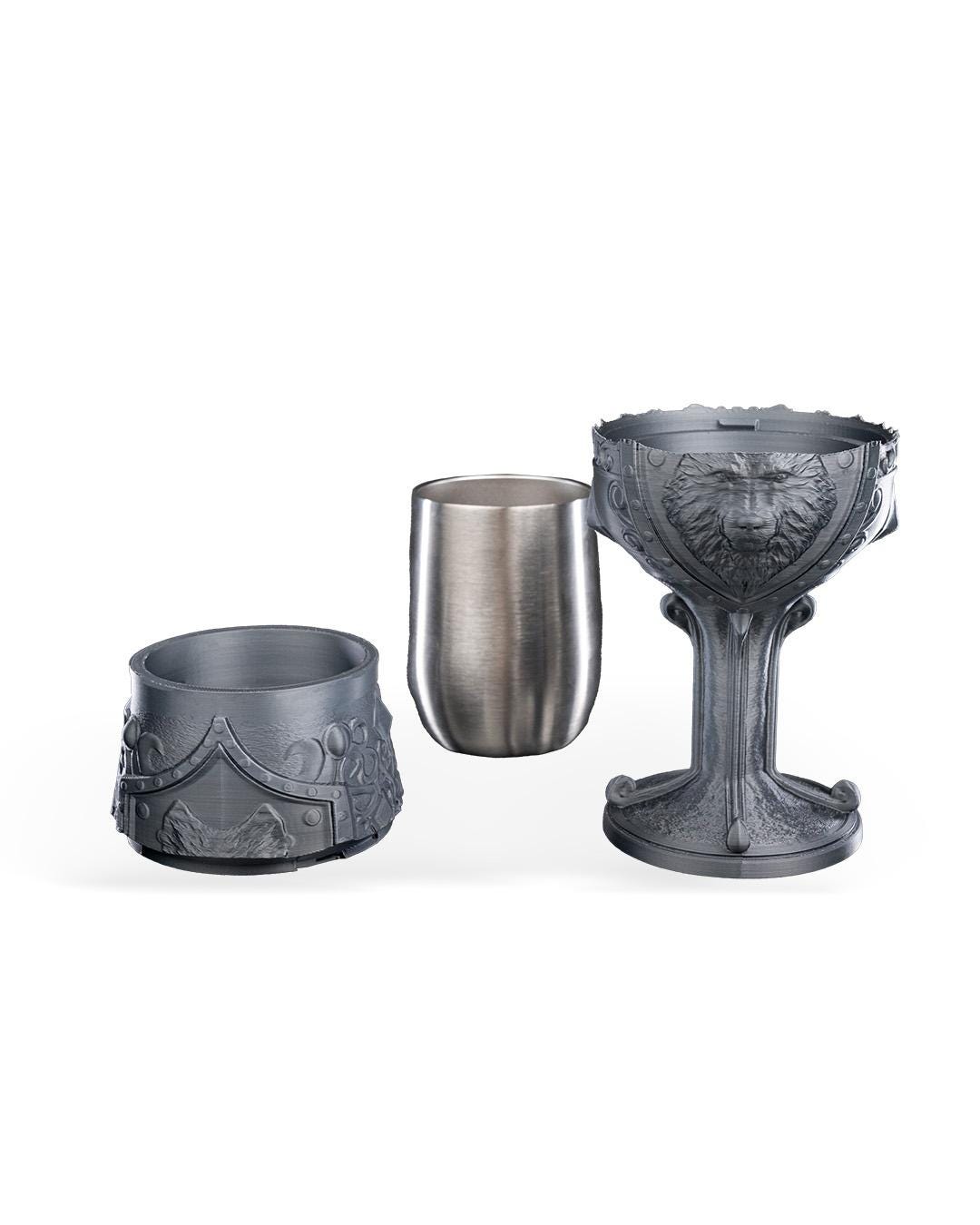 Chivalric Goblet 3D Printed, King Queen Tableware, Unique Drinkware, Royal Decor, Statement Piece