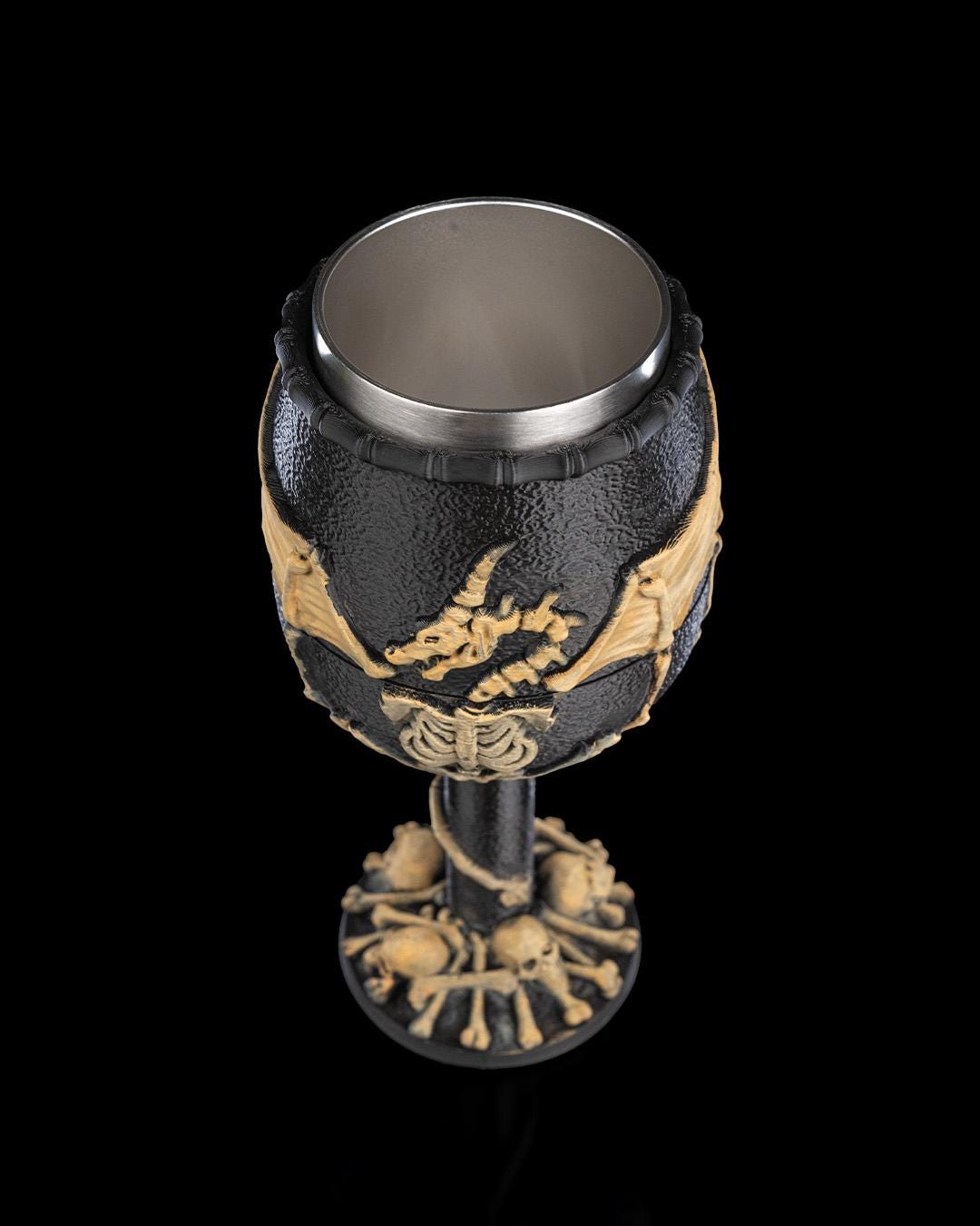Dragon Skeleton Goblet 3D Printed, Dragon Tableware, Unique Drinkware, Renaissance Decor, Statement Piece