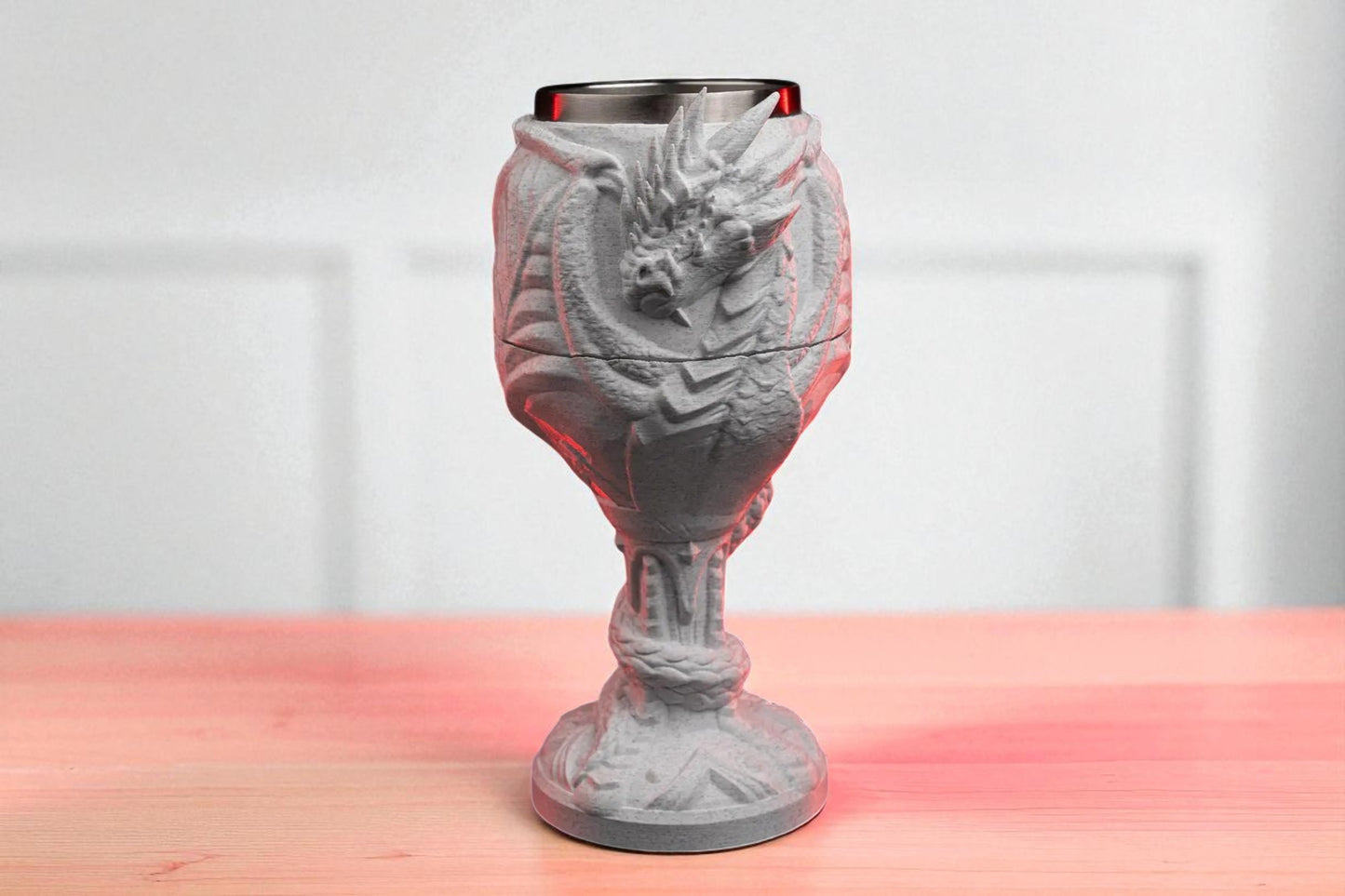 Dragon Goblet 3D Printed, Medieval Tableware, Unique Drinkware, Royal Decor, Statement Piece