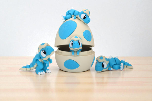 T-Rex Baby and Egg | Articulated Dinosaur Fidget Toy | Cute Dino Gift or Decor | Collectible Desk Toy | Multiple Colors